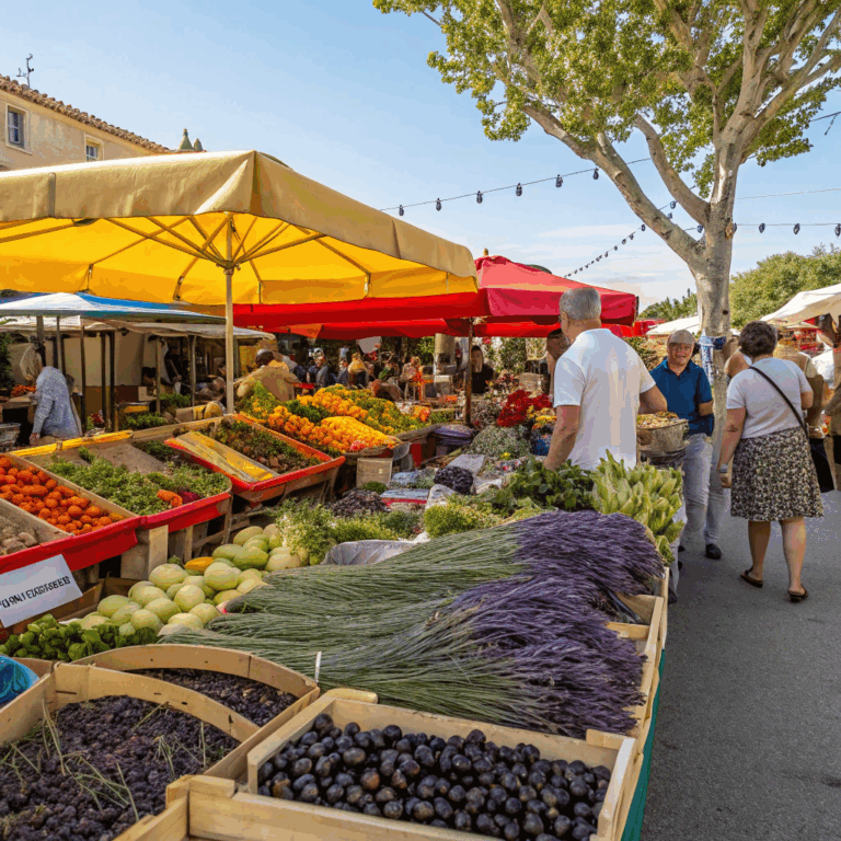 March&eacute; color&eacute; en plein air dans le sud de la France